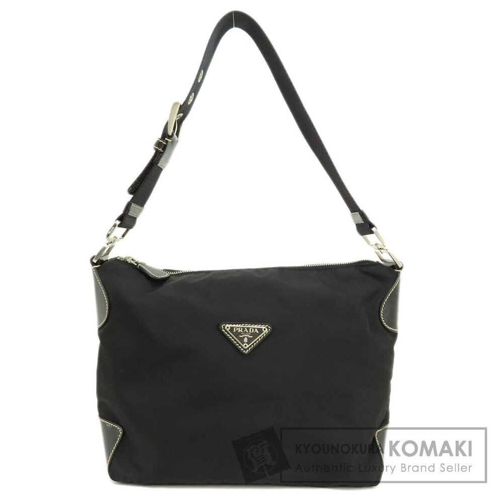 Prada Tessuto Leather tote Shoulder bag black